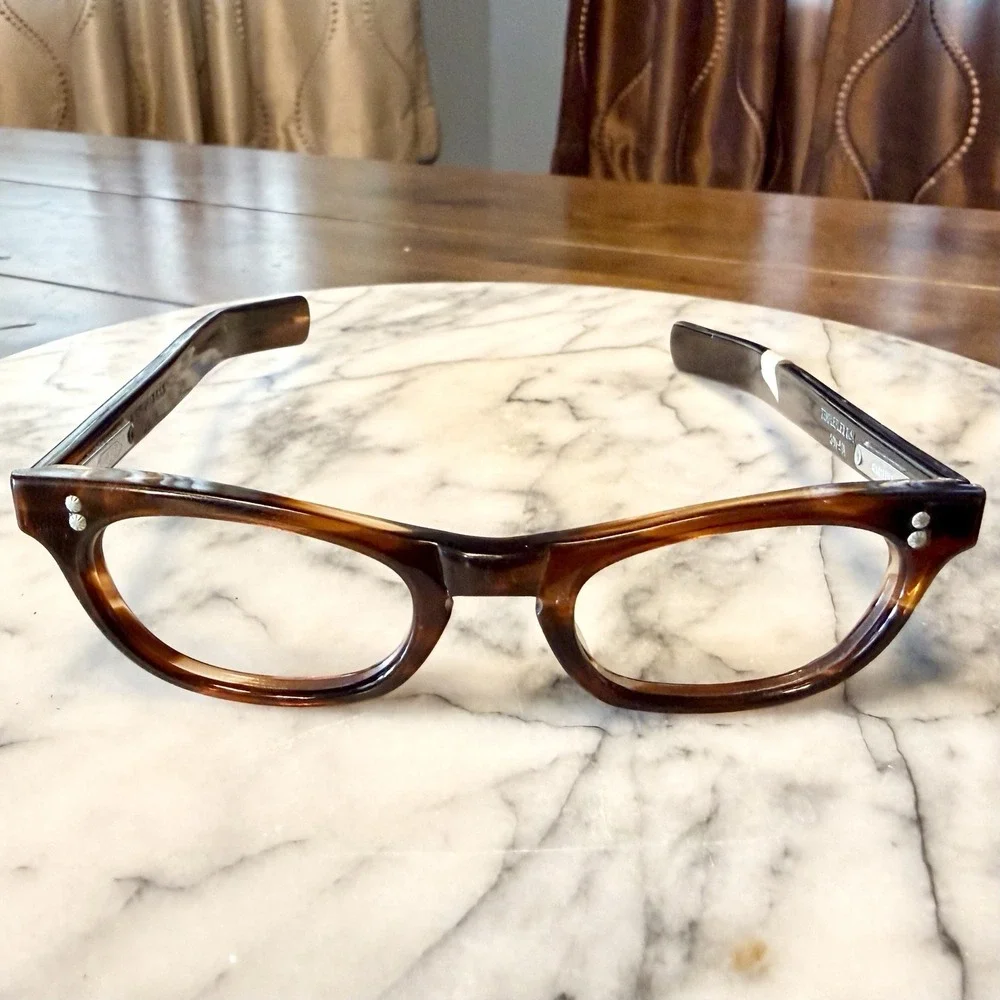 NEW! 50s VTG Templeflex MCM Cat Eye Women Eyeglass Frames Eye Glasses Brown